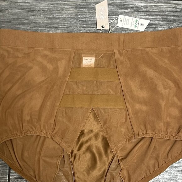 NWT $48 HAH X Free People Hi Waisted Panty Size Medium Brown Sugar Sheer Pin Up - Picture 5 of 12